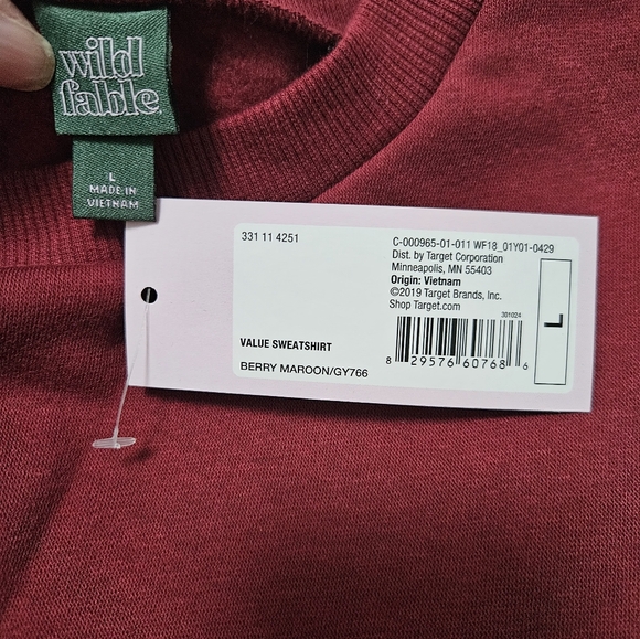 NWT Wild Fable Cropped Crewneck Fleece Top Cozy Warm Soft Fall Winter - Picture 4 of 4